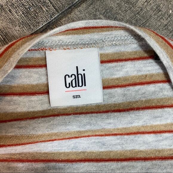CAbi Striped V-Neck Skipper T-Shirt Small - Picture 5 of 6